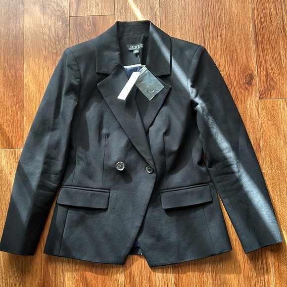 J.Crew Devon Blazer in Bi-stretch Cotton Blend Black Petite 00P NWT - Picture 2 of 8